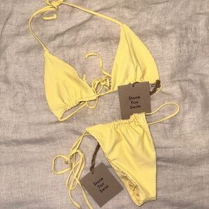 Stone Fox Swim River Bikini Top & Bottoms in Banana
